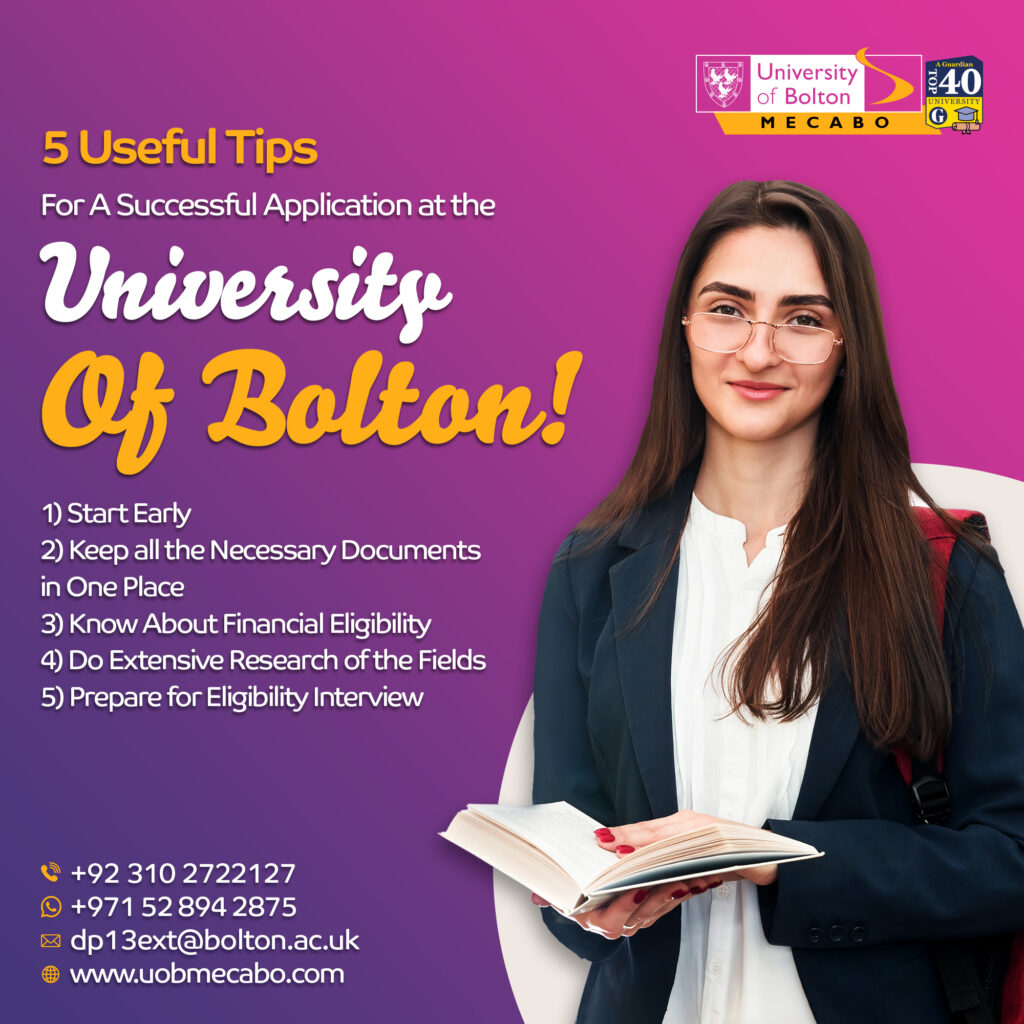 Read more about the article 5 Tips For A Successful Application at University of Bolton